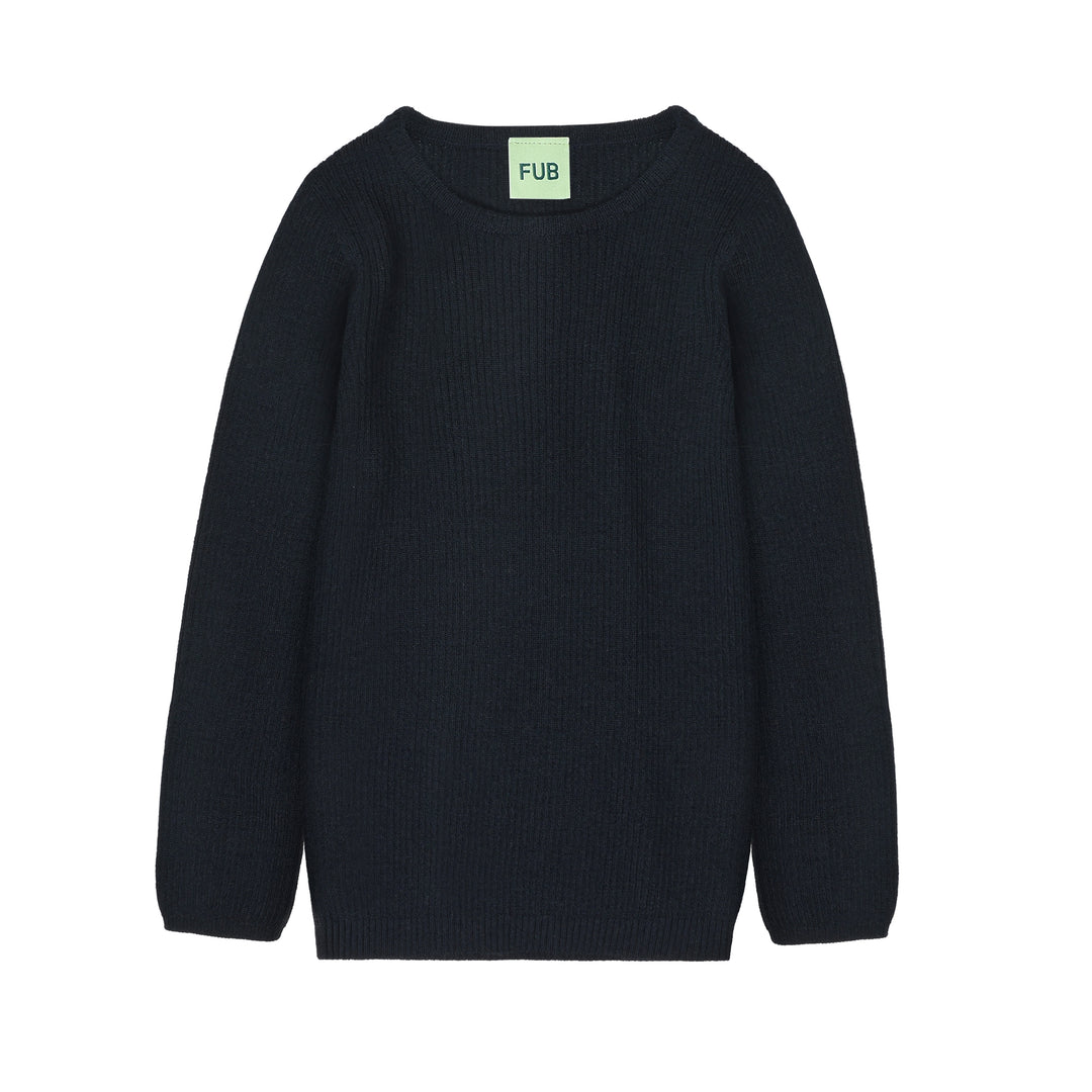 0125 AW-Rib Blouse-dark navy