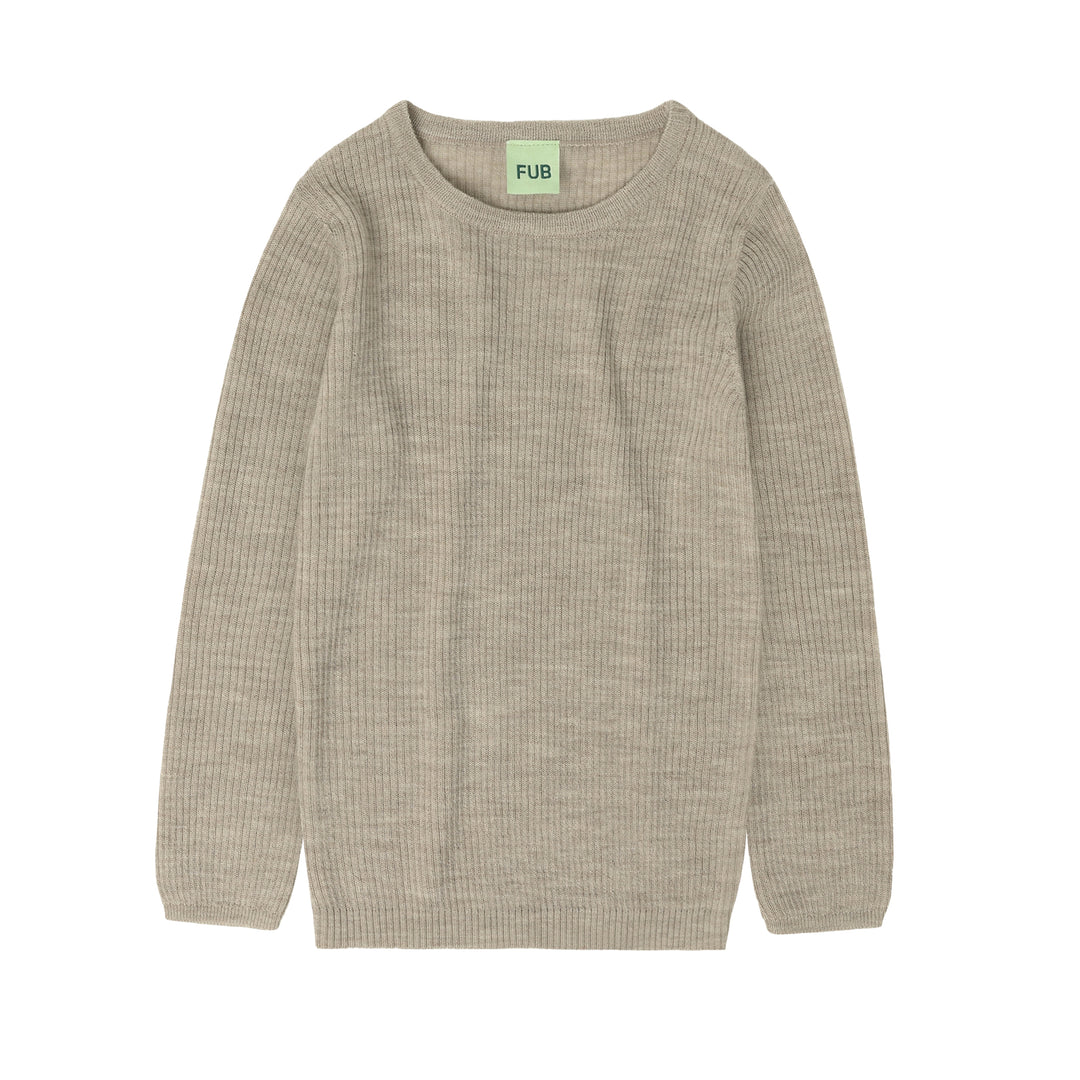 0125 A-Rib Blouse-oat melange