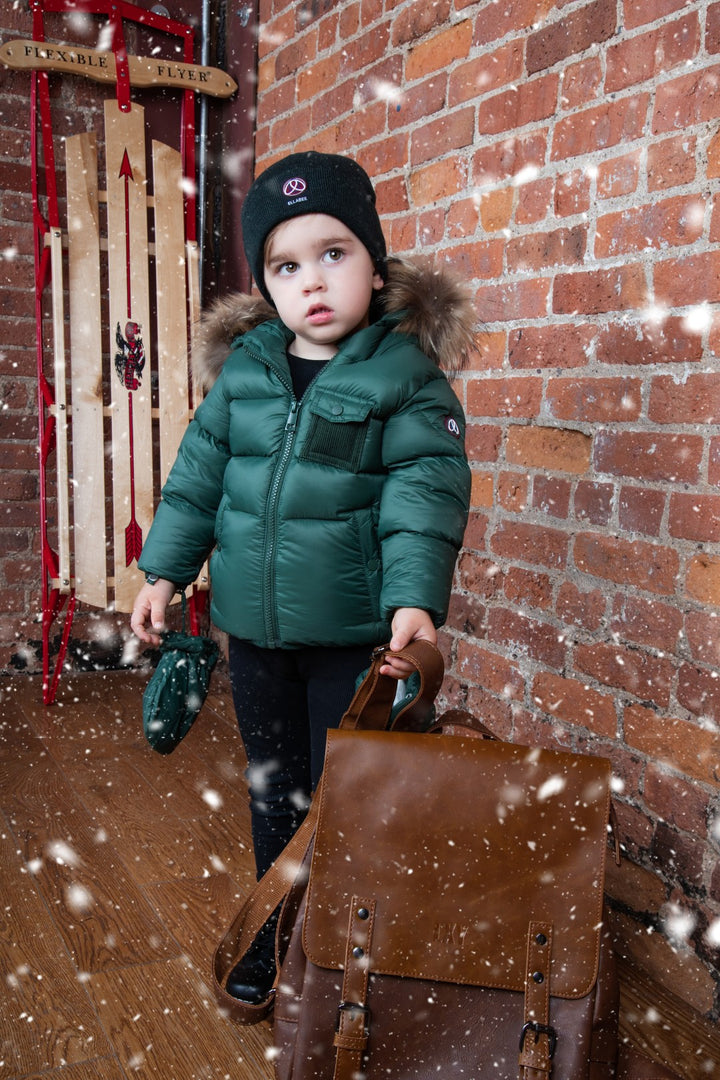 F25-5031G-BELLA ENFANT FUR DOWN JACKET-Pine Racoon