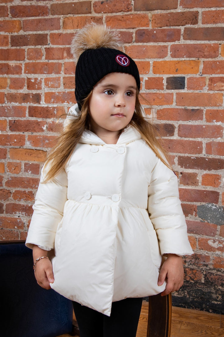F25-5035W-FLARED ENFANT DOWN JACKET-Off White