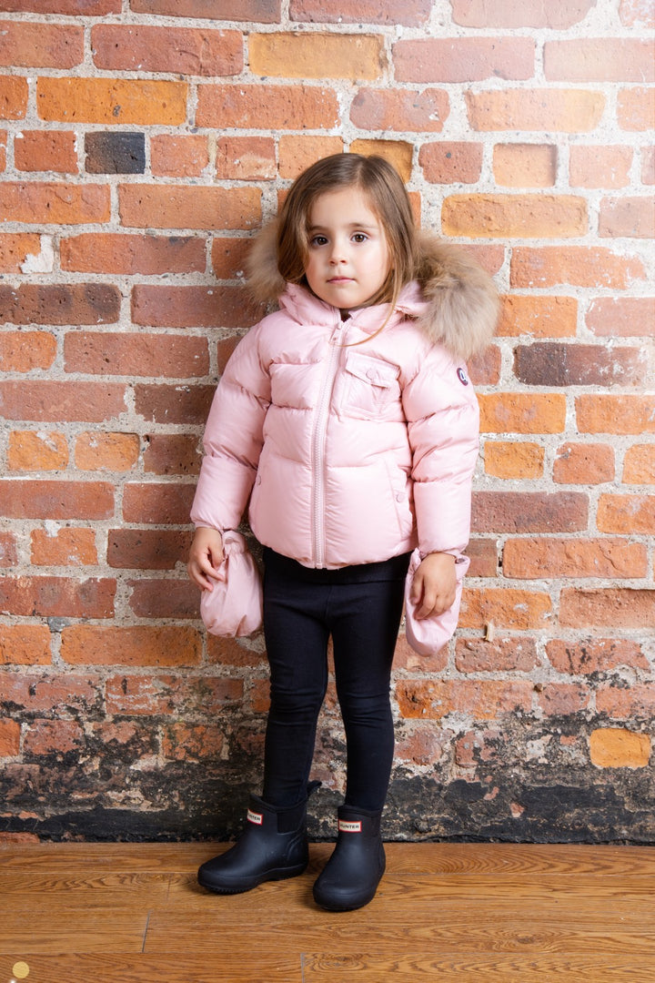 F25-5031P-BELLA ENFANT FUR DOWN JACKET-Baby Pink Racoon
