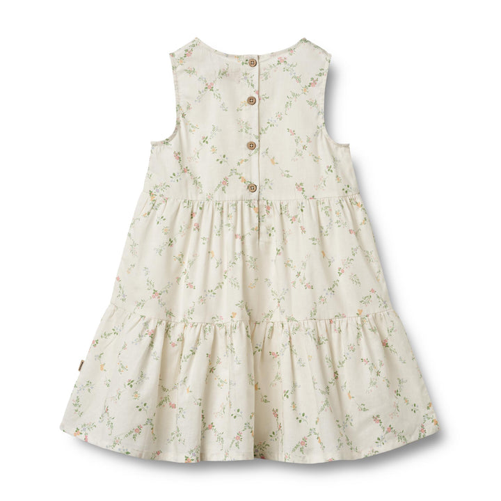 Dress Luise (1252-261)-Ivory Checked Flowers