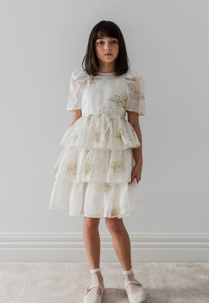 1264-S/S Spring Meadow Butterfly Dress-Spring Meadow Print