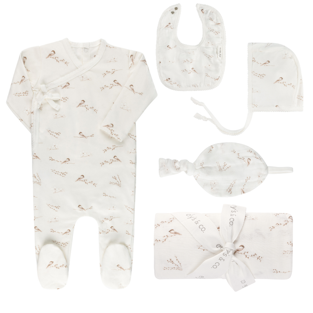 Vintage Birds- Cream - Deluxe 5 Pc Set