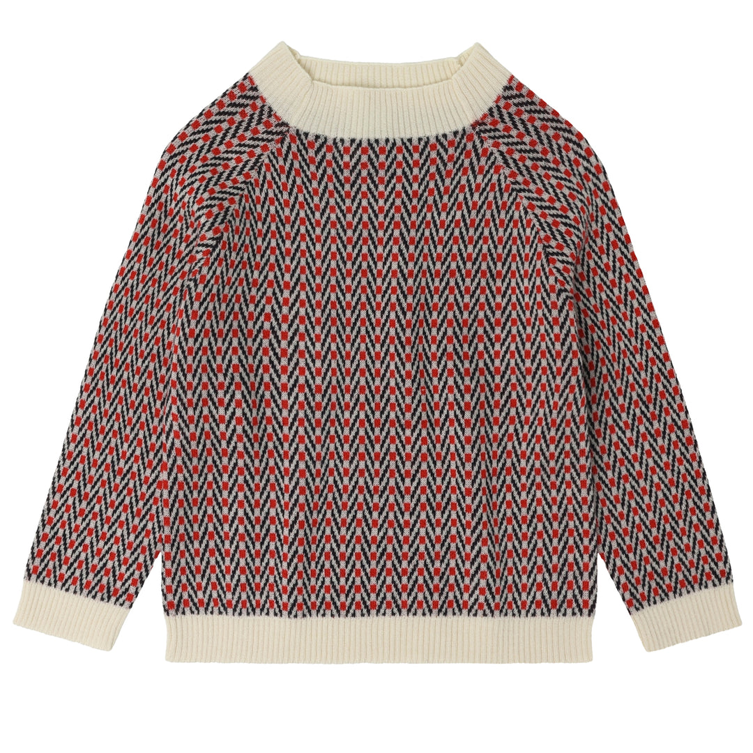 1625 AW-Herringbone Sweater-ecru