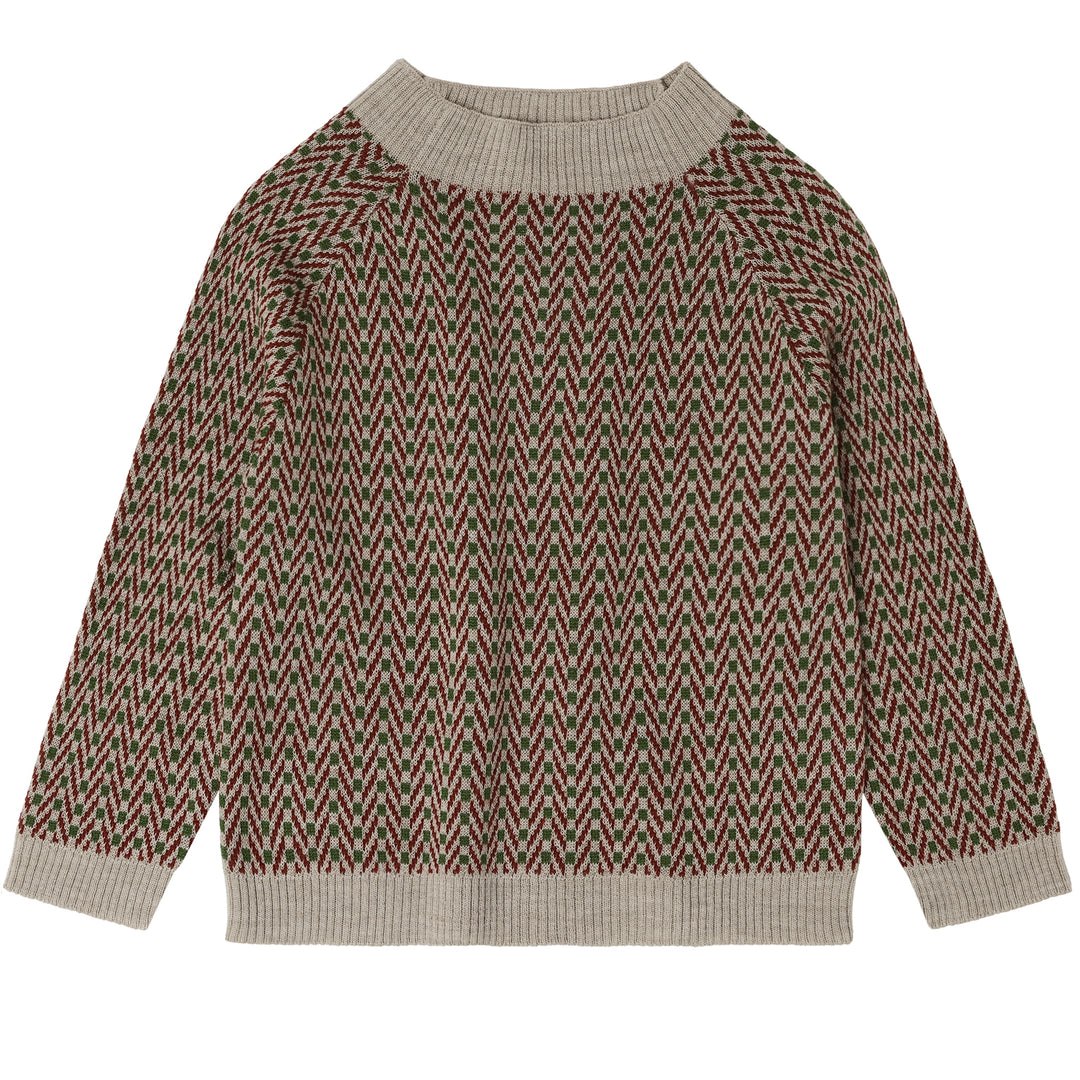 1625 AW-Herringbone Sweater-oat melange