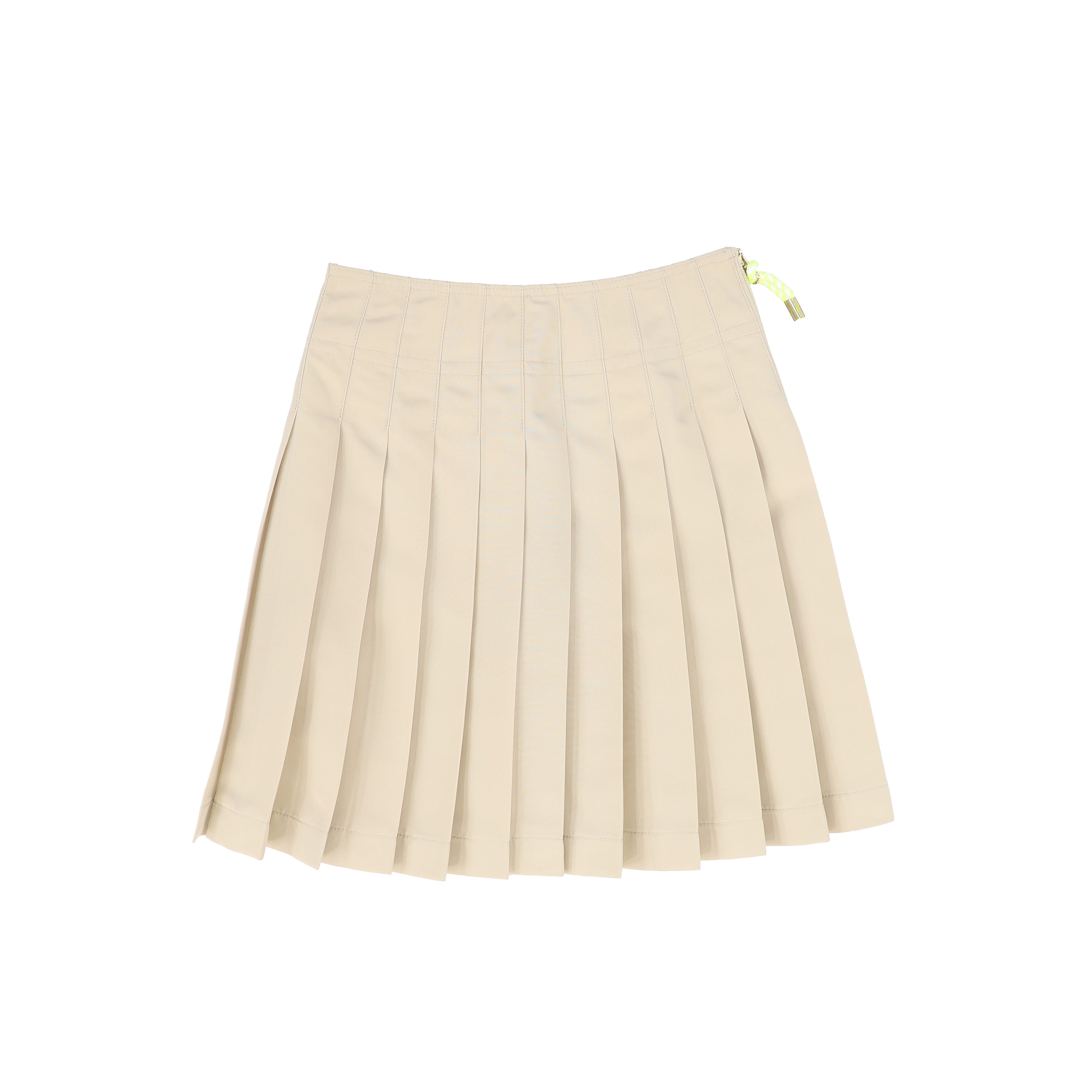 C-18850-Rope Zipper Pleat Skirt-Tan – whoopikids