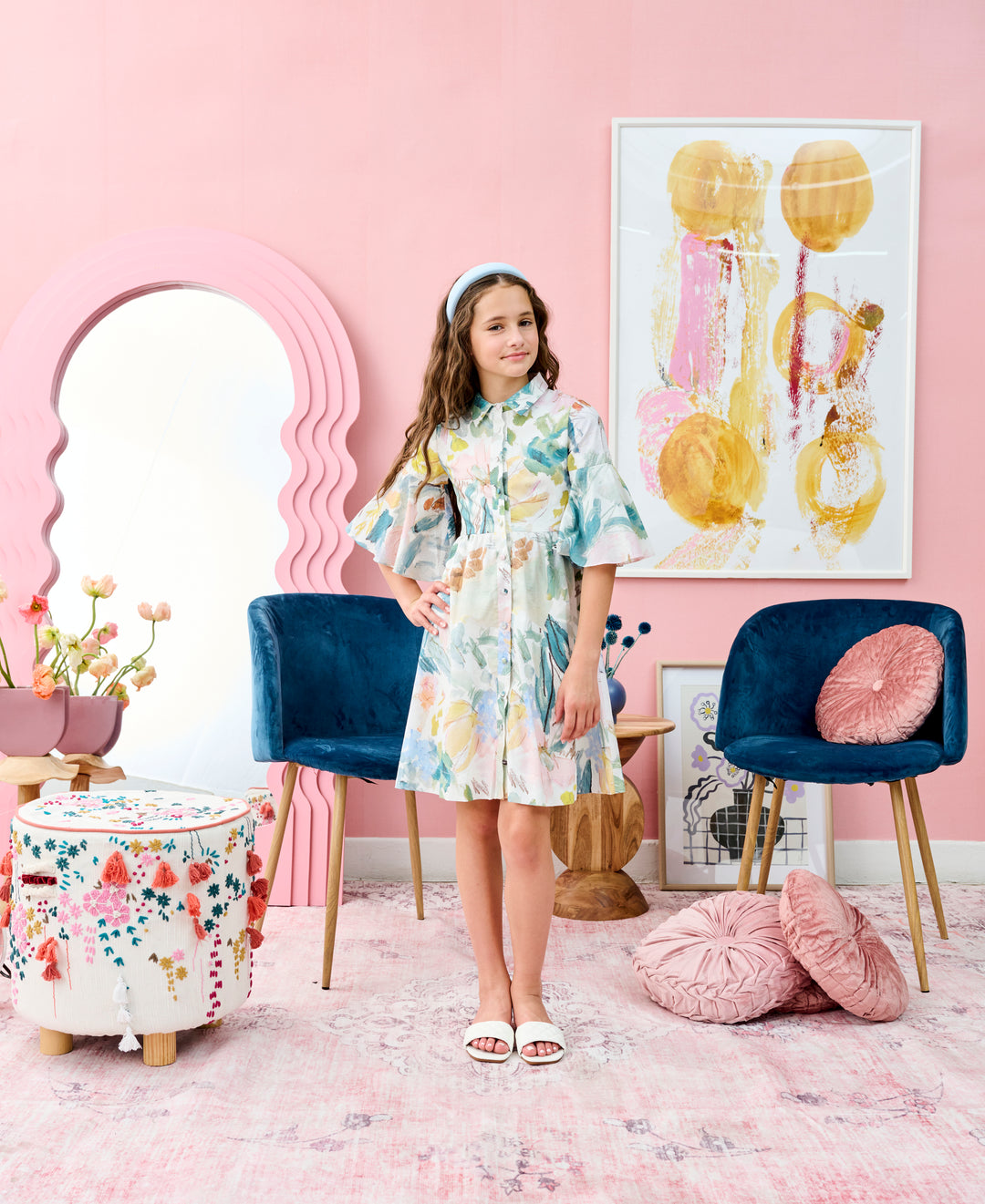 2035-PASTEL FLORAL DRESS