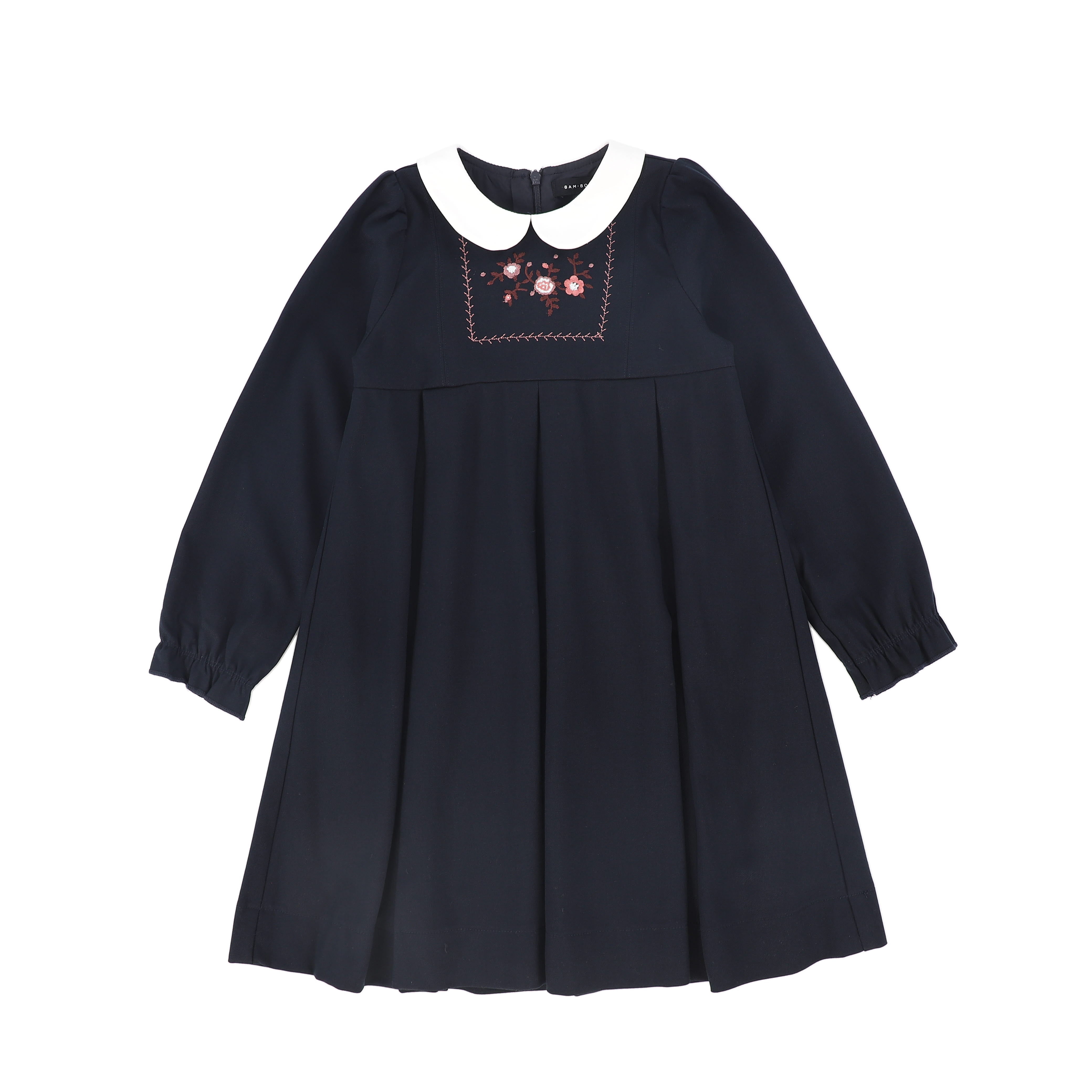 P. willinckii ’Jenny’ TC 2108 C-20846-Wool Embroidered Dress -Navy – whoopikids