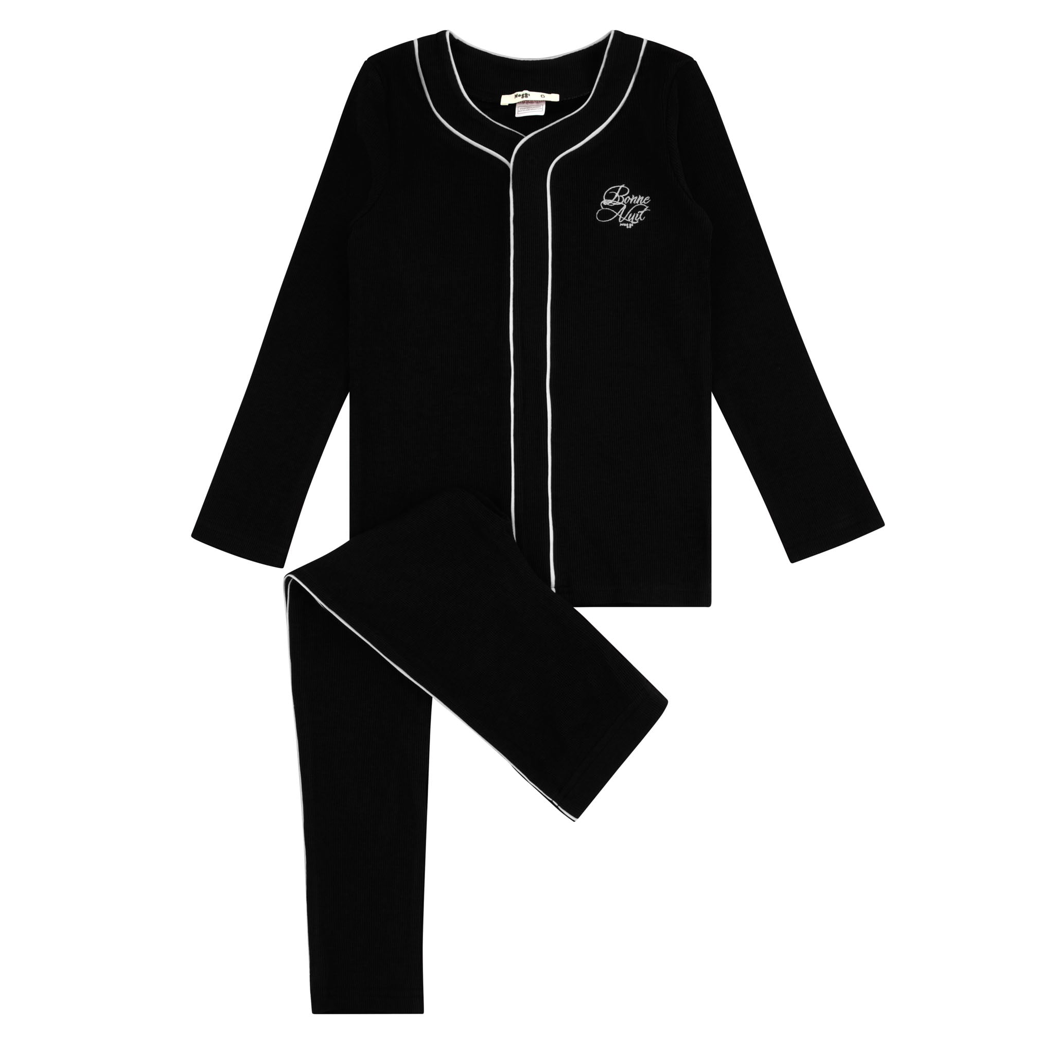 217014-170 Black Button Down Loungewear Set – whoopikids