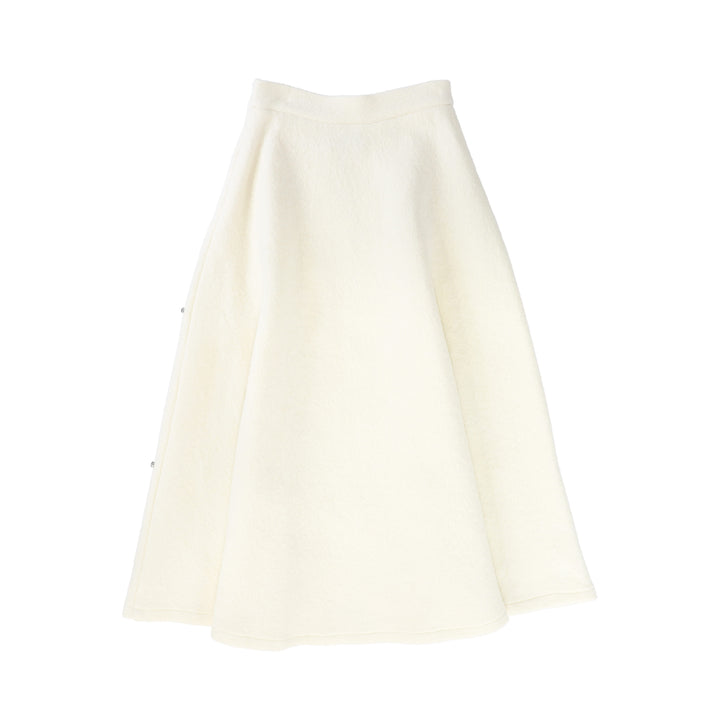 C-21806-Jewel Wool Midi Skirt -Ivory