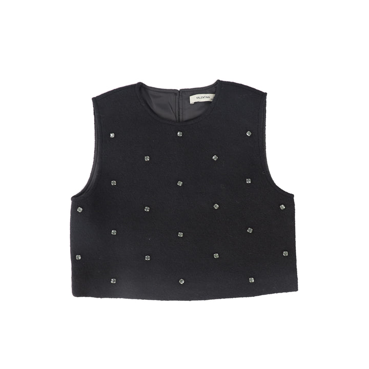 C-21808-Jewel Wool Vest -Black