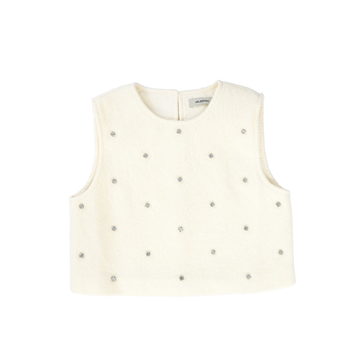 C-21808-Jewel Wool Vest -Ivory