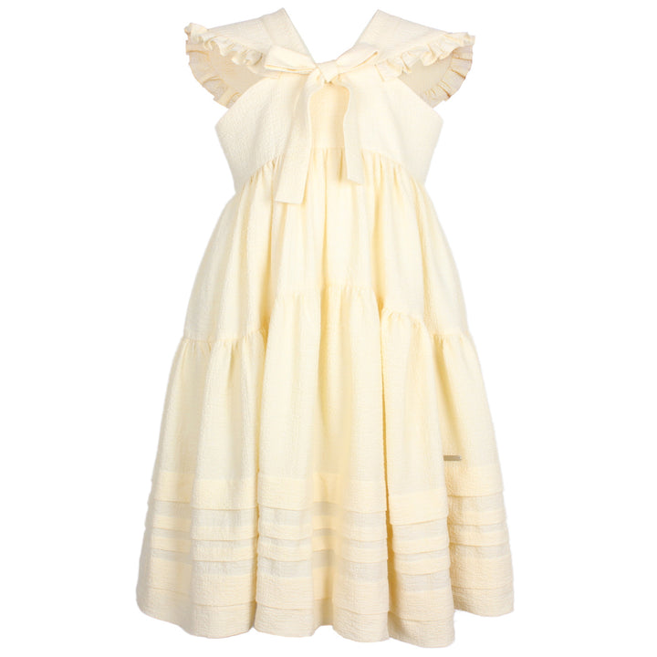 CORAL DRESS-YELLOW TEXTURE