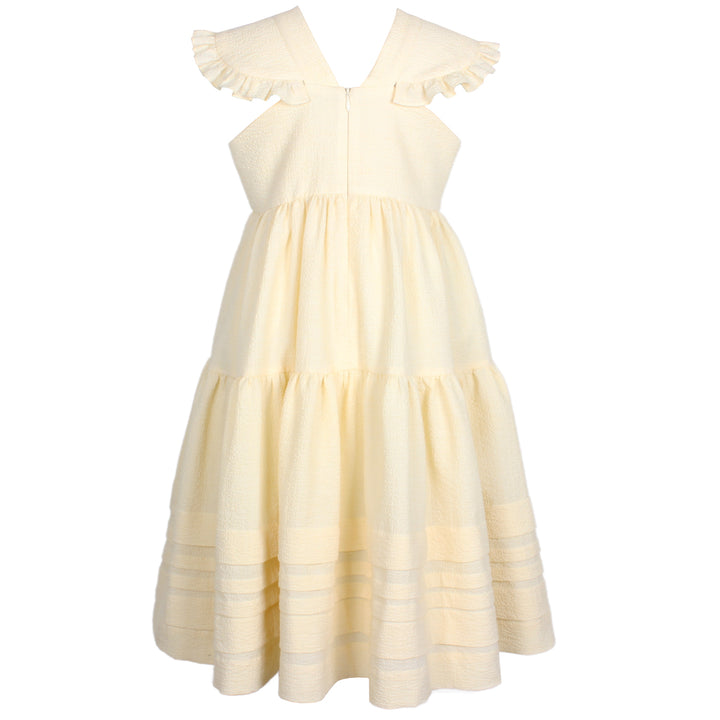 CORAL DRESS-YELLOW TEXTURE