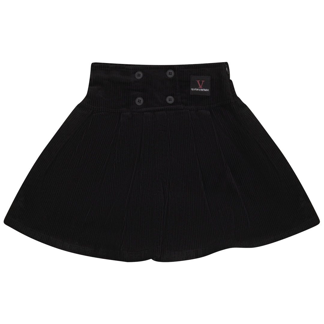 2501BK-GRL SKIRT WITH PLEATS-BLACK