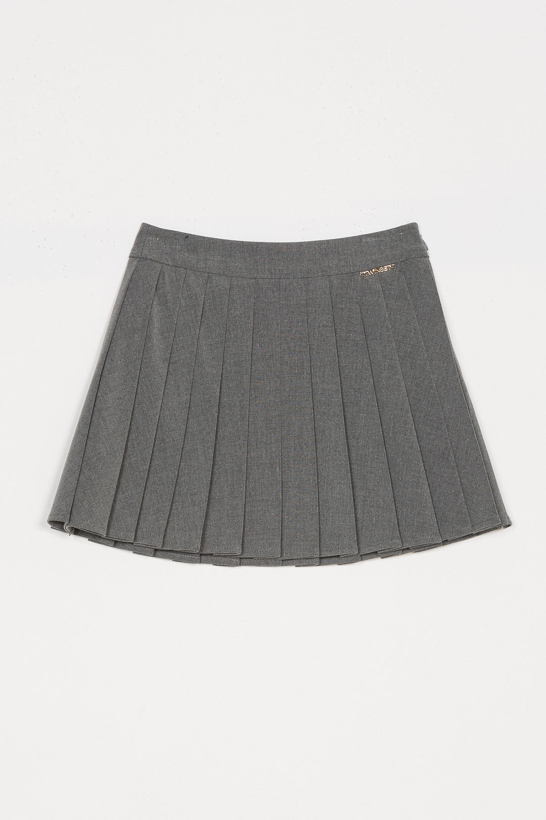 252GJ2275-LONG PLEAT SKIRT-GREY
