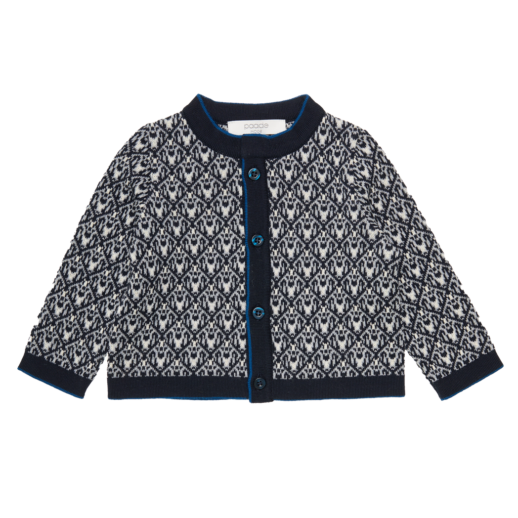 Wool Baby Cardigan Noel-Blue