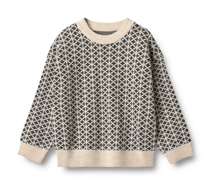 Jaquard Pullover Elias (2559-567) warm sand melange