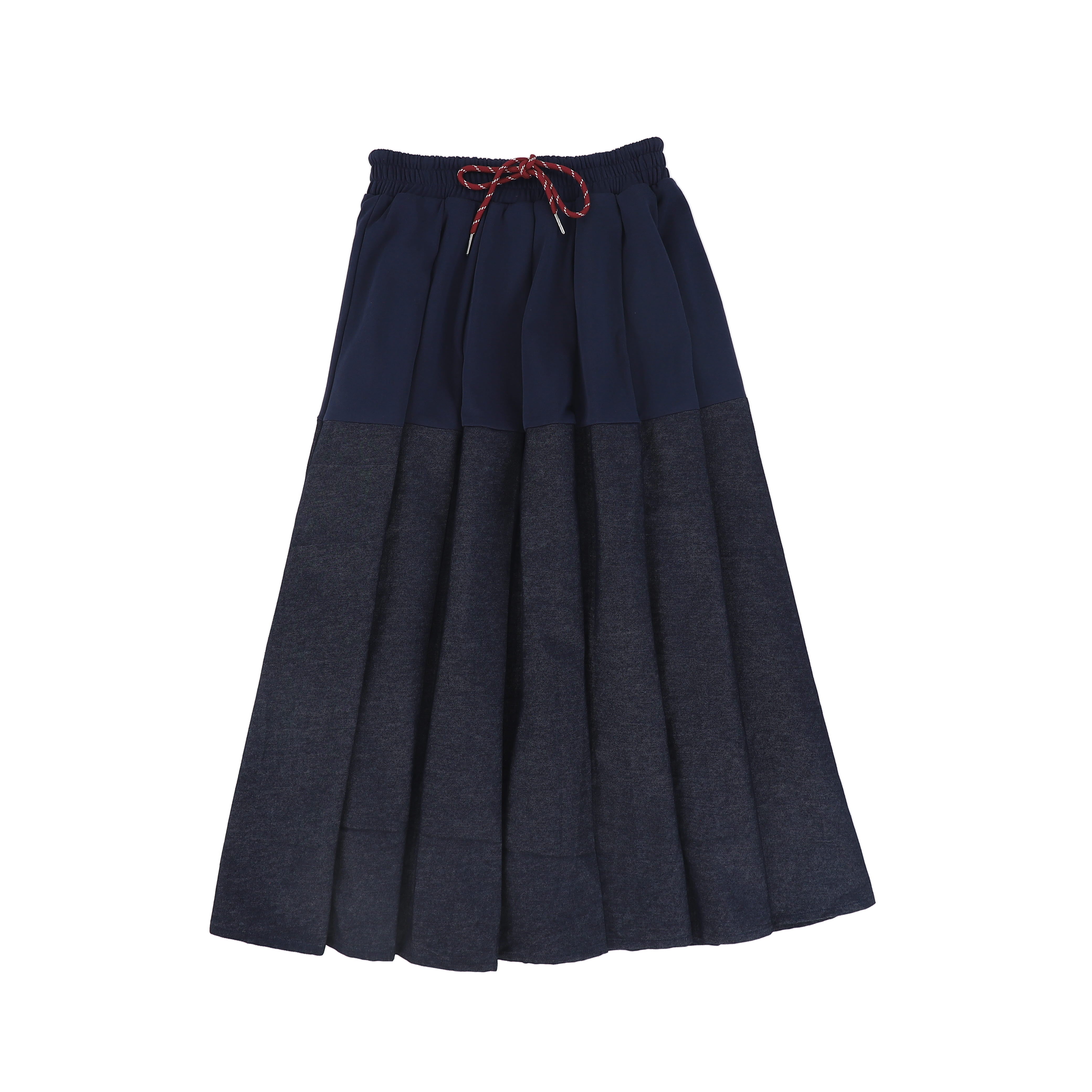 C-26970 Pleated Sweatshirt Skirt Navy – whoopikids