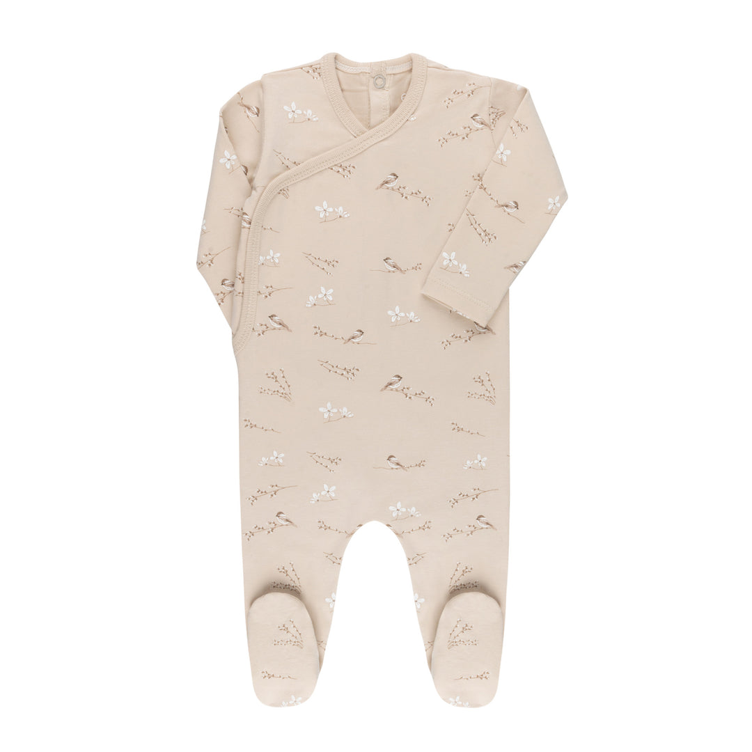Vintage Birds- Tan - Footie