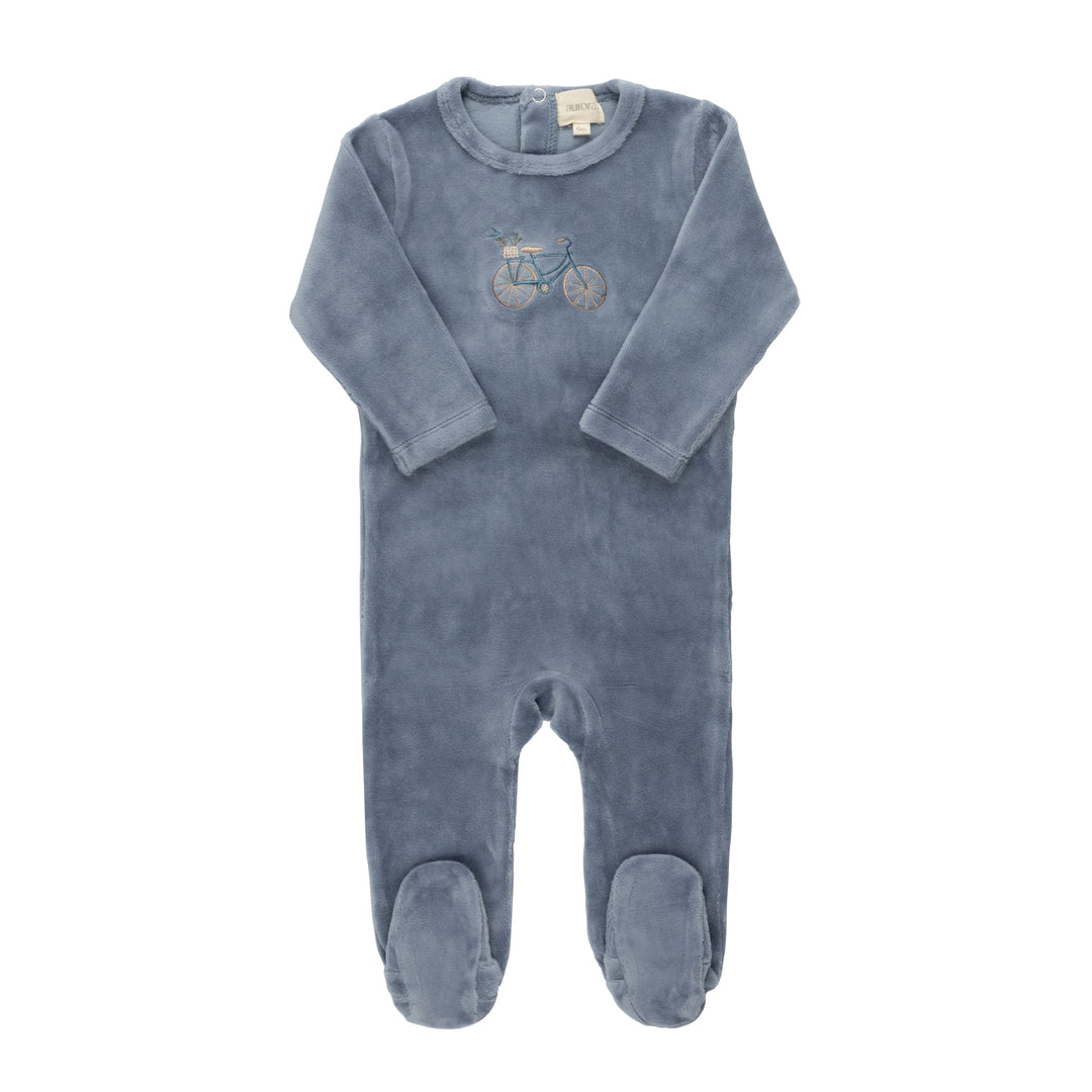 Velour Bicycle Collection-Blue-Footie