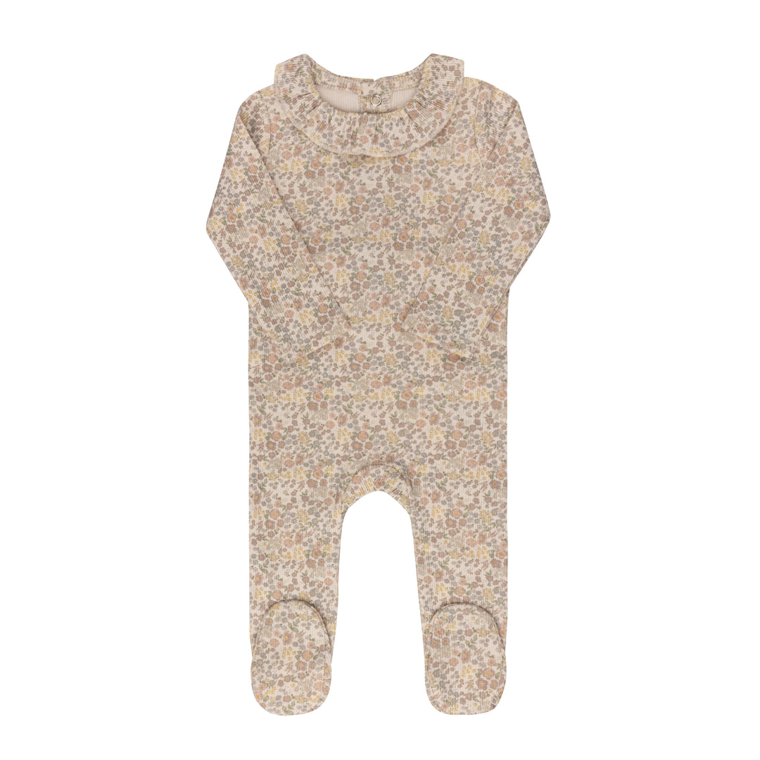 Cotton Liberty Print-Ivory Floral-Footie