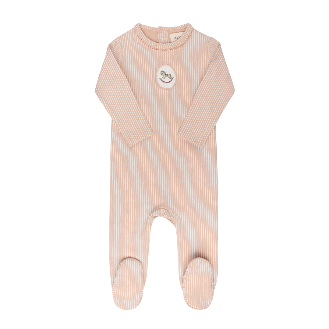 Rocking Horse-Pink-Footie