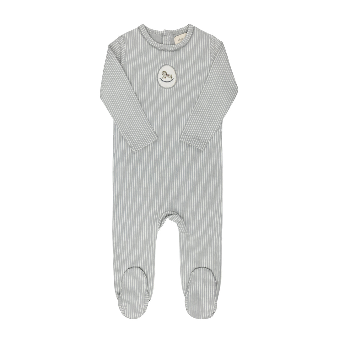 Rocking Horse-Blue-Footie