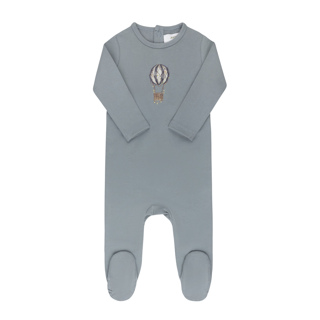 French Terry Hot Air Balloon Collection-Blue-Footie