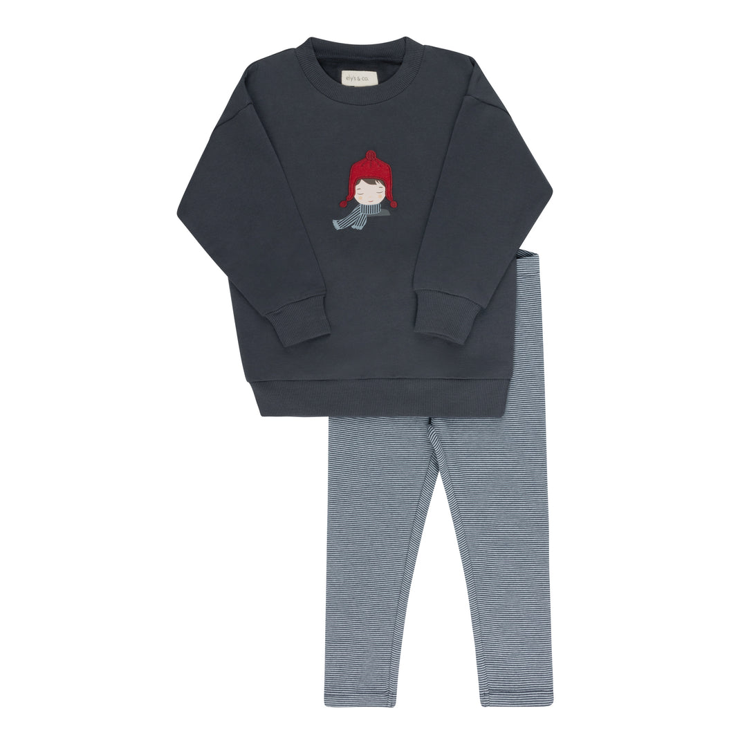 Autumn Kids Collection -Navy - Sweatshirt and Leggings