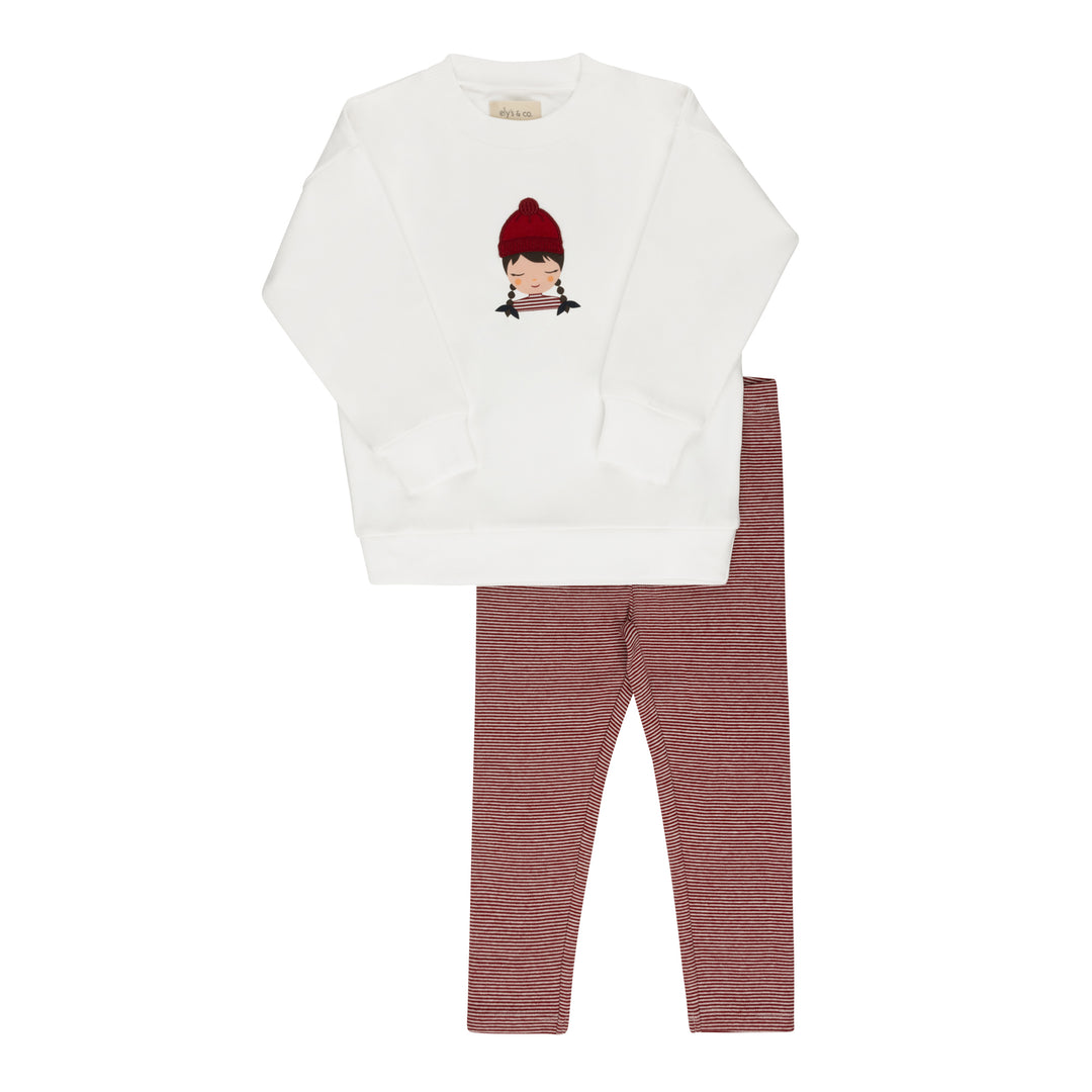 Autumn Kids Collection - Ivory/Pink - Sweatshirt and Leggings