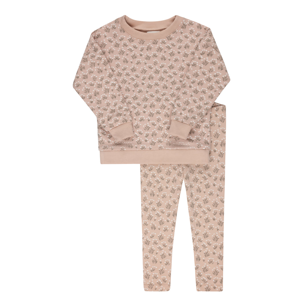 French Terry Blooms Collection-Mauve-Lounge Set