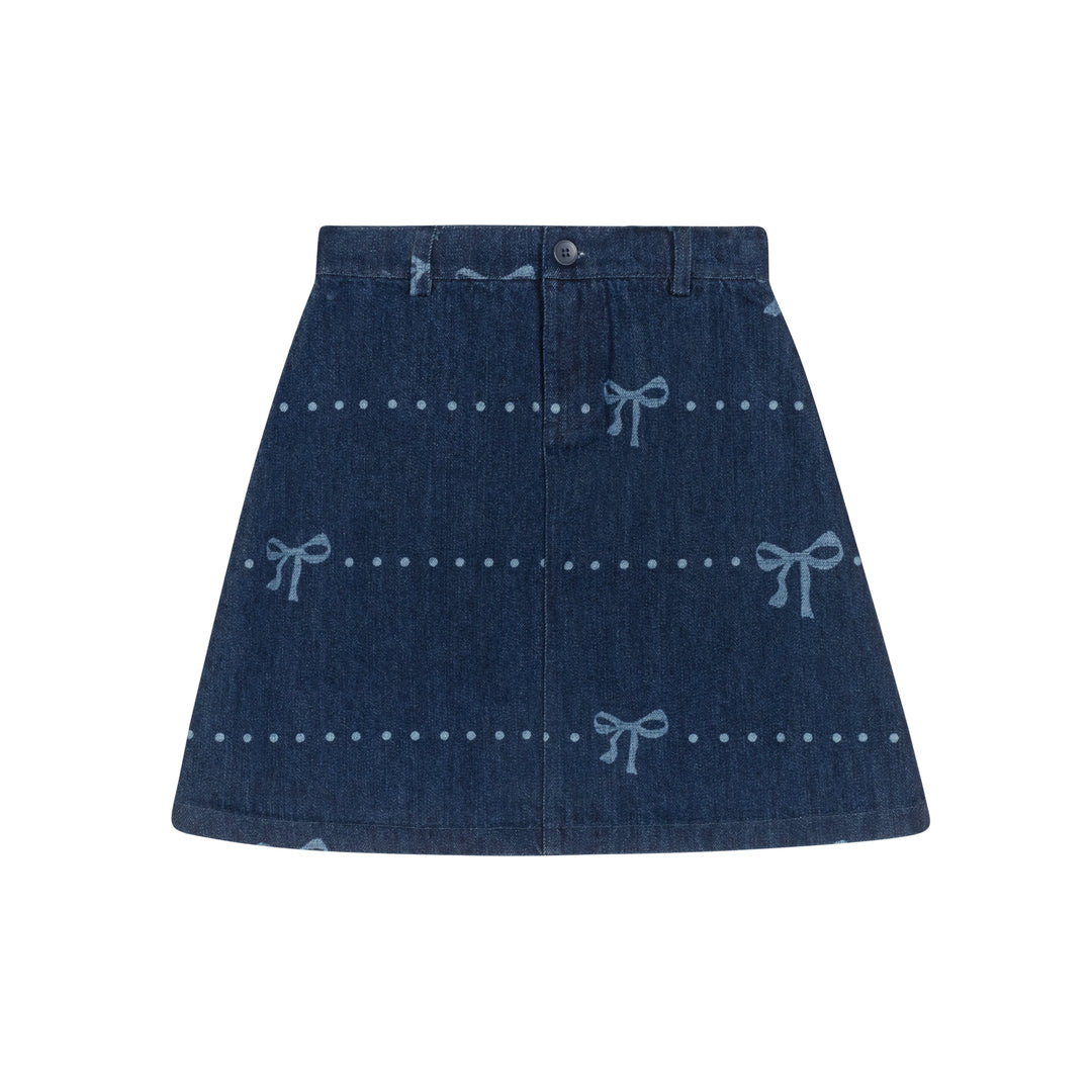 V643-DENIM BOW -SKIRT