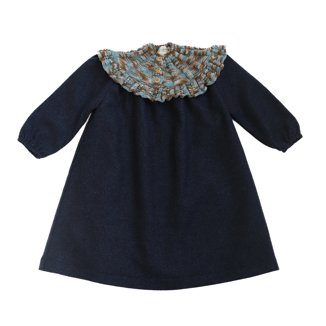 Sidra Dress-Blue/Sugarplum knit top