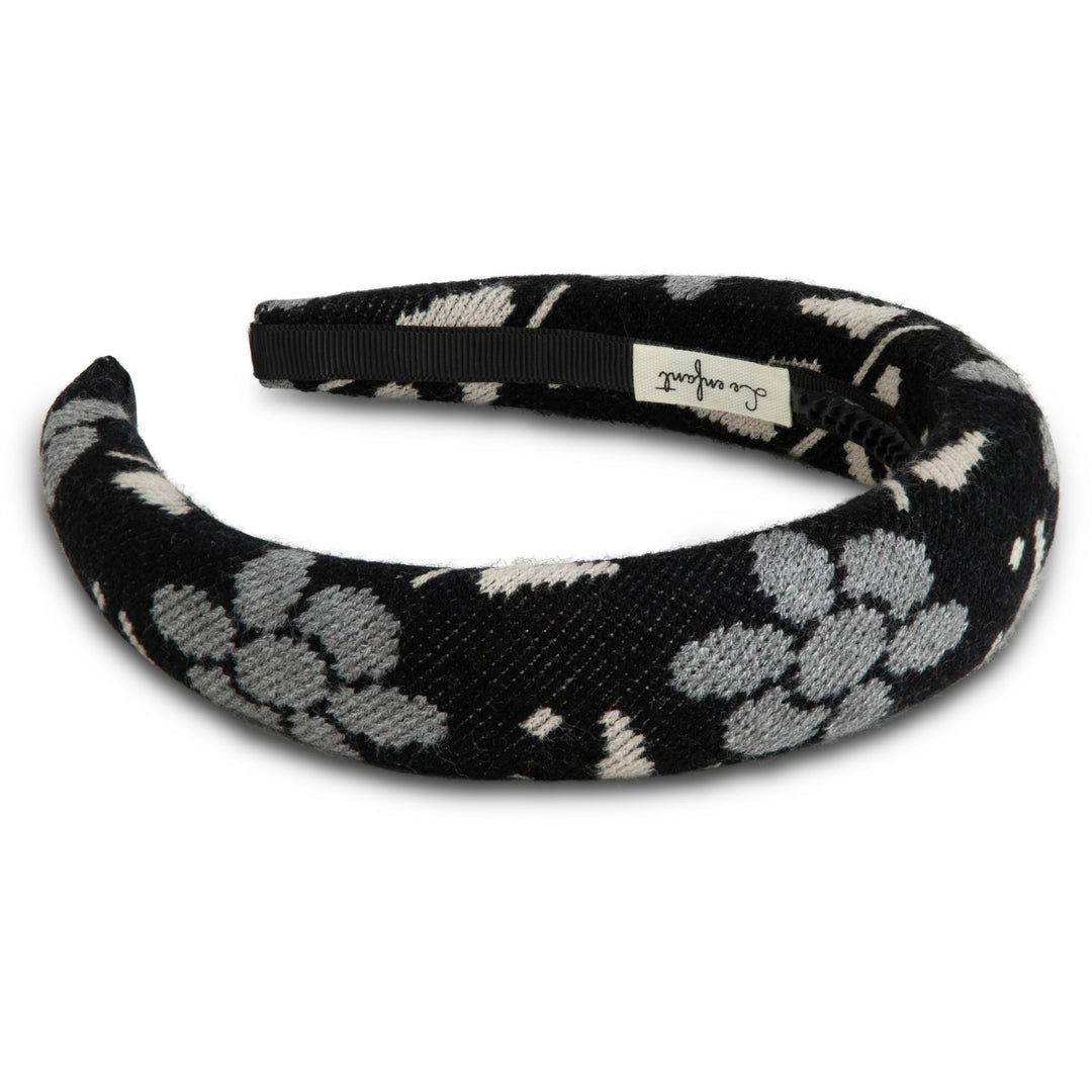 Sweater printed hairbands-Black floral