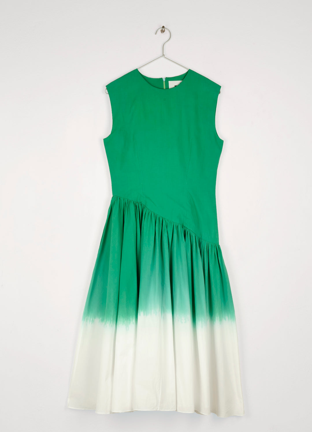 42/DRESS YOUNA-DIP DYED SLEEVELESS DRESS-VERT PERROQUET