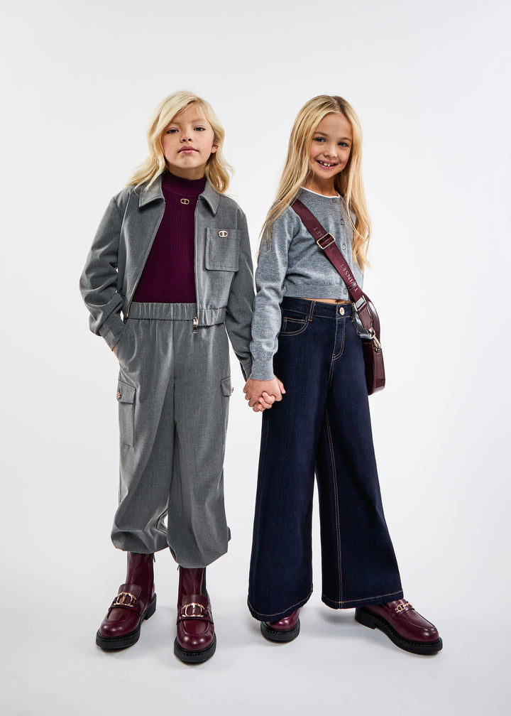 252GJ2270-SHORT JACKET-MED GREY MEL