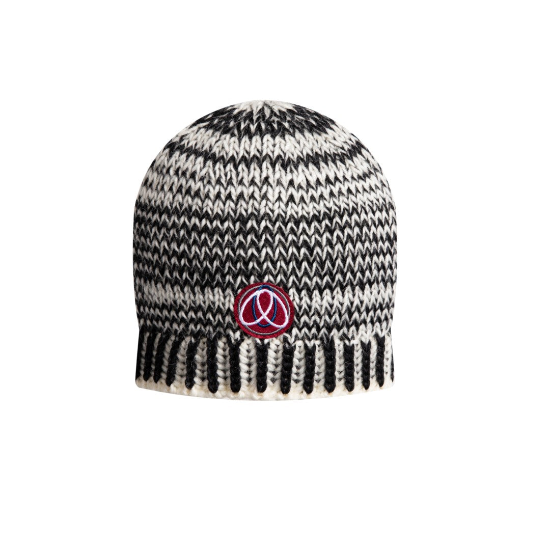 F25-5053-KNIT BEANIE-Black/Ivory