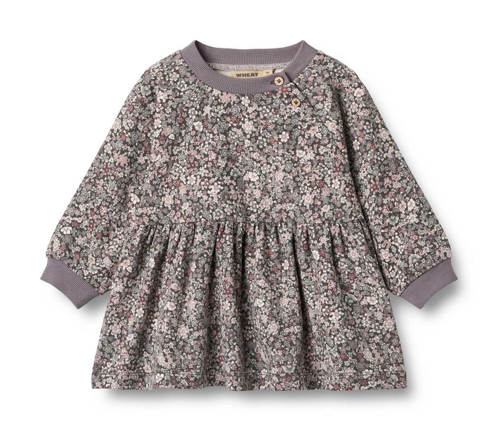 Jersey Dress L/S Dorthea (5572-192) purple stone flowers