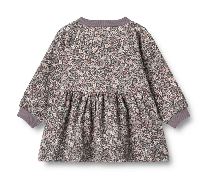 Jersey Dress L/S Dorthea (5572-192) purple stone flowers