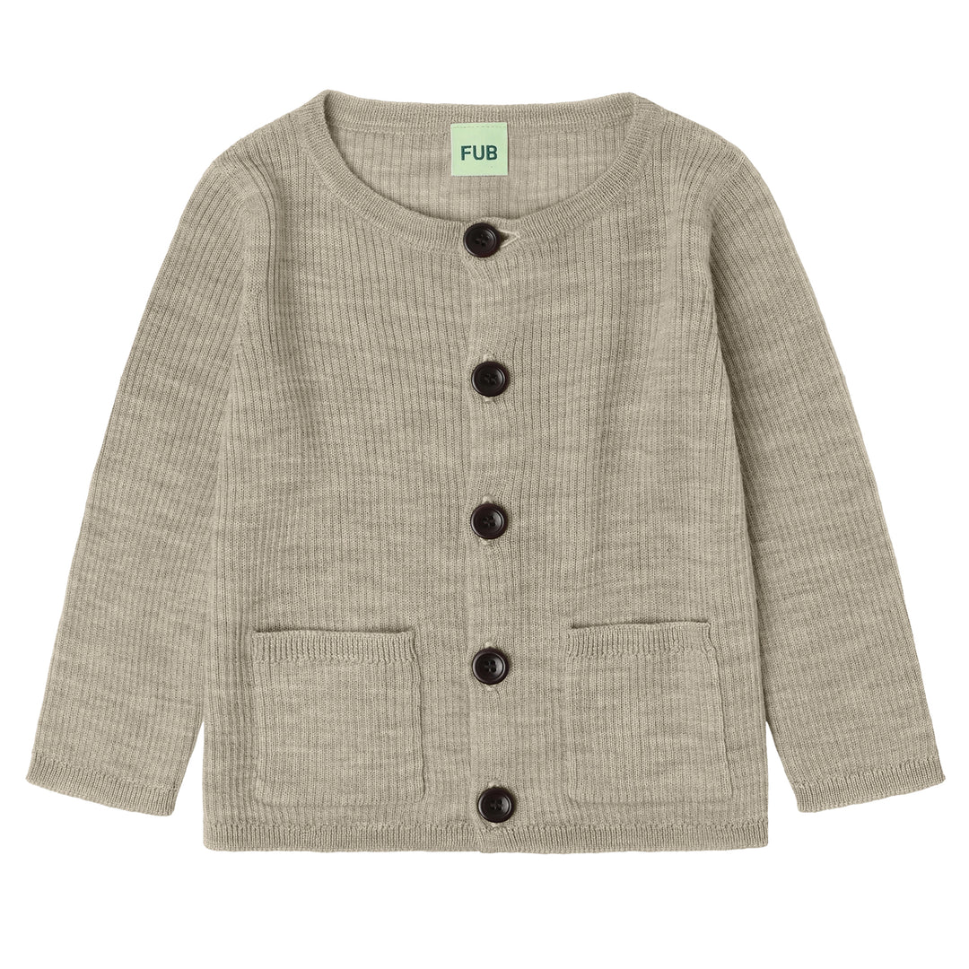 5725 AW-Baby Rib Cardigan-oat melange