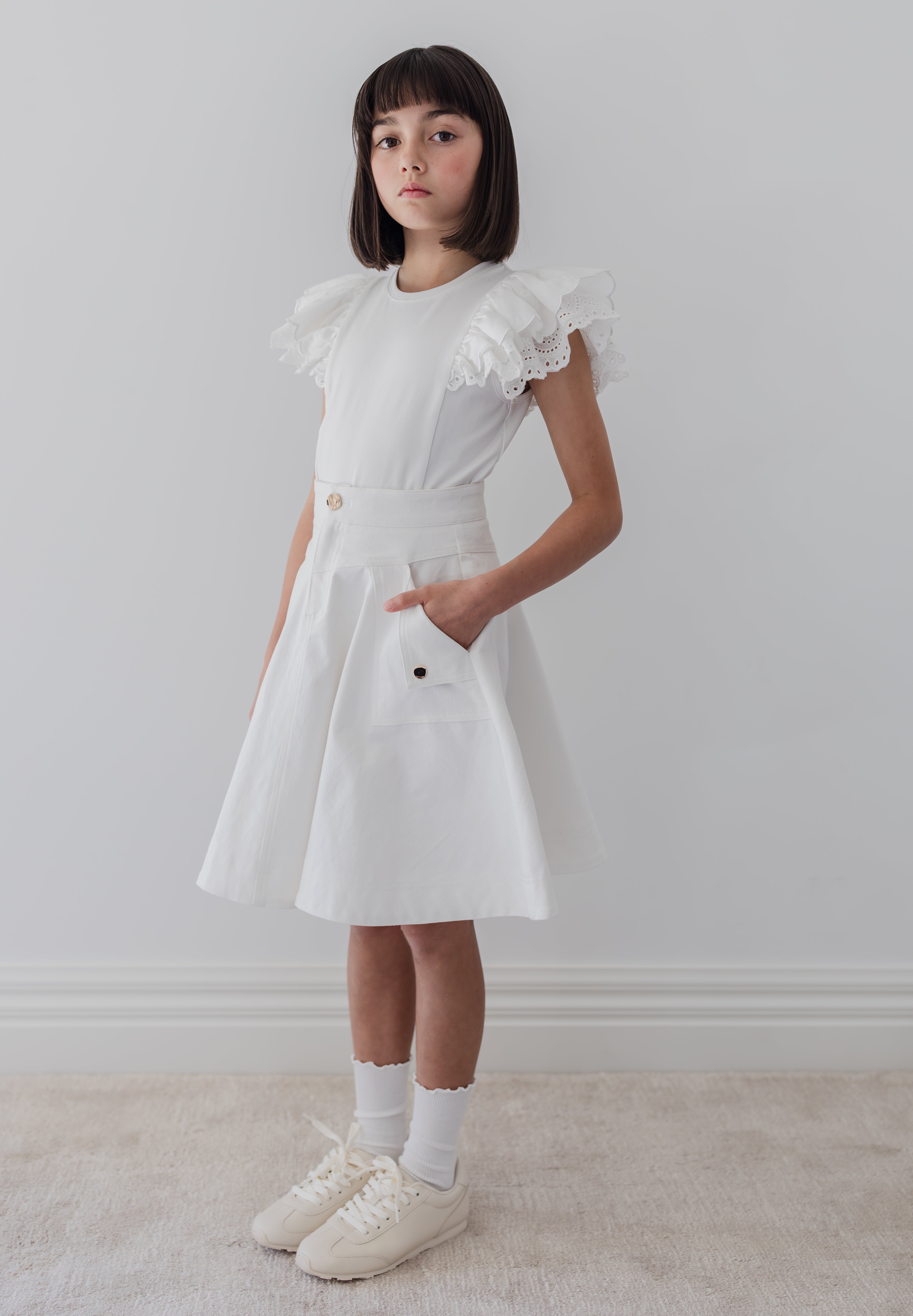 8238S-FOLD BACK POCKET DENIM SKIRT-WHITE WASH DENIM – whoopikids
