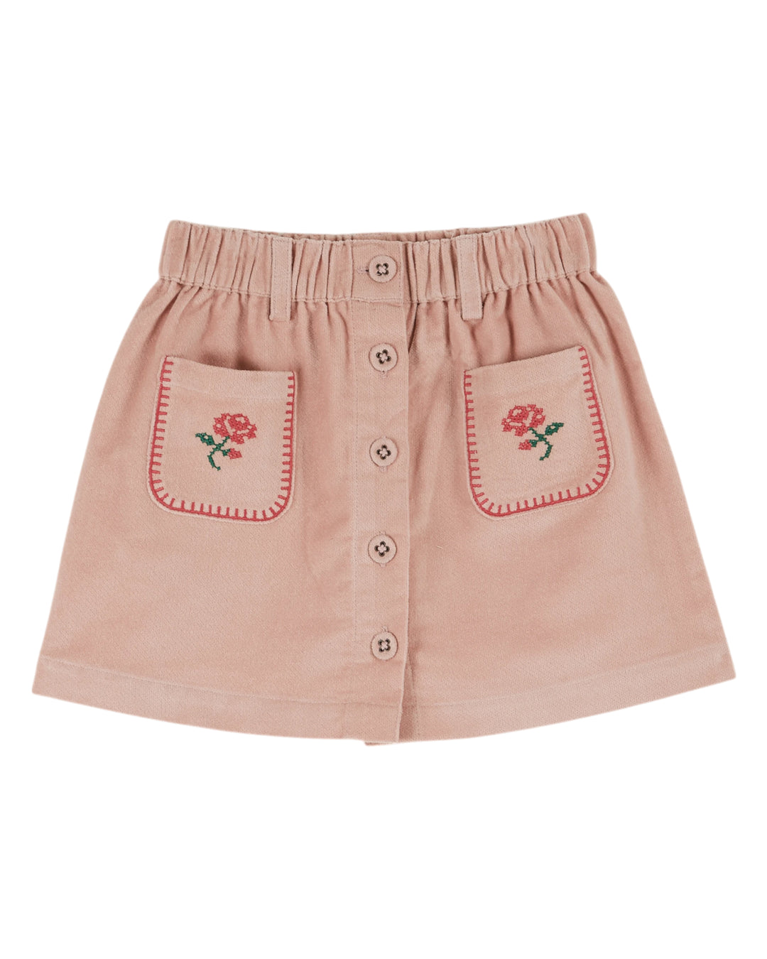 AC057-JUPE POCHES FLEURS BRODEES-PEONY