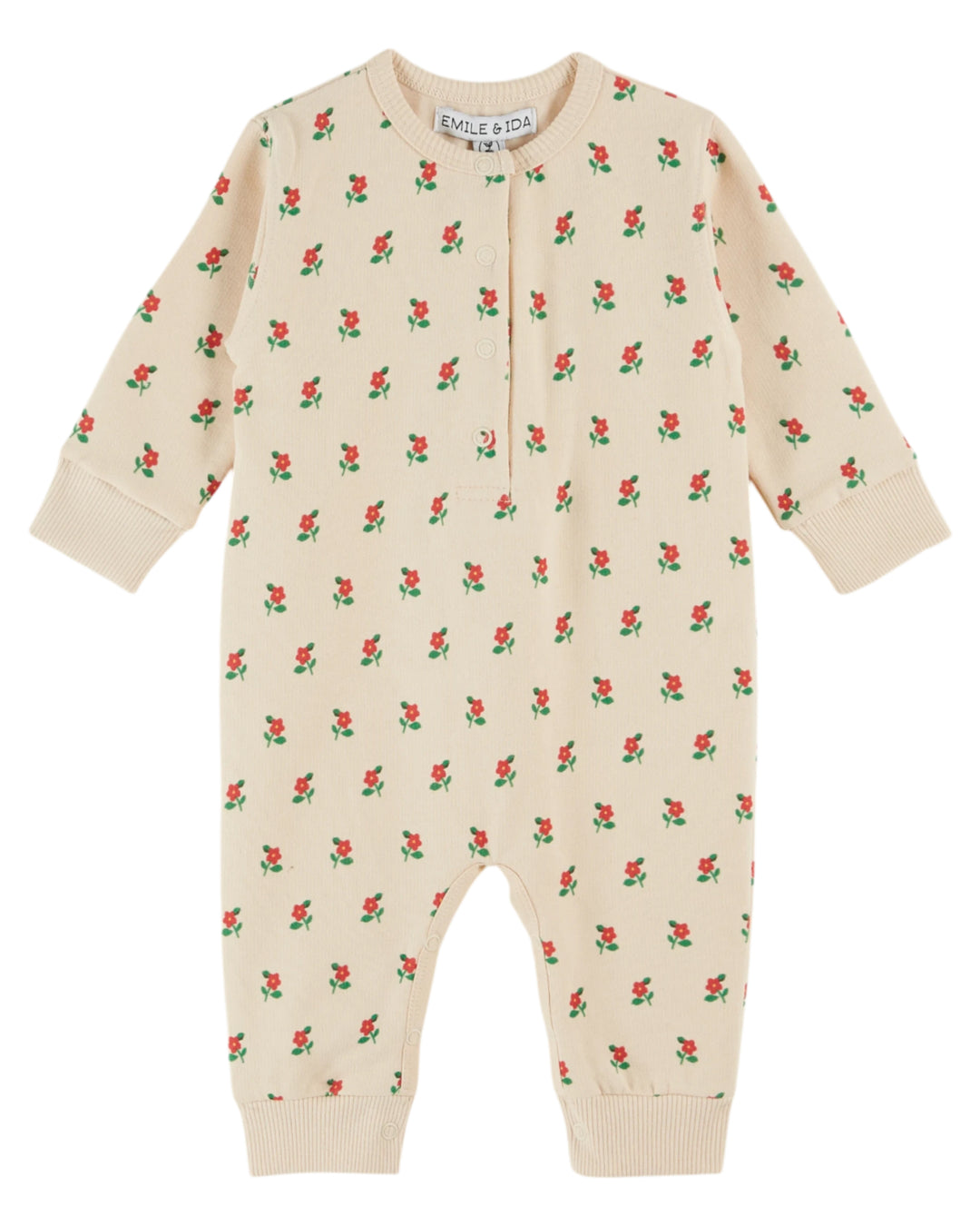 AC092-COMBINAISON MOLLETON IMPRIME-POPPY BRIOCHE