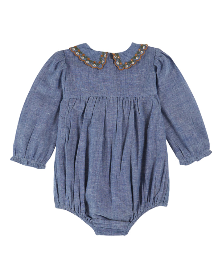 AC201A-COMBIBLOOMER SMOCKE-CHAMBRAY