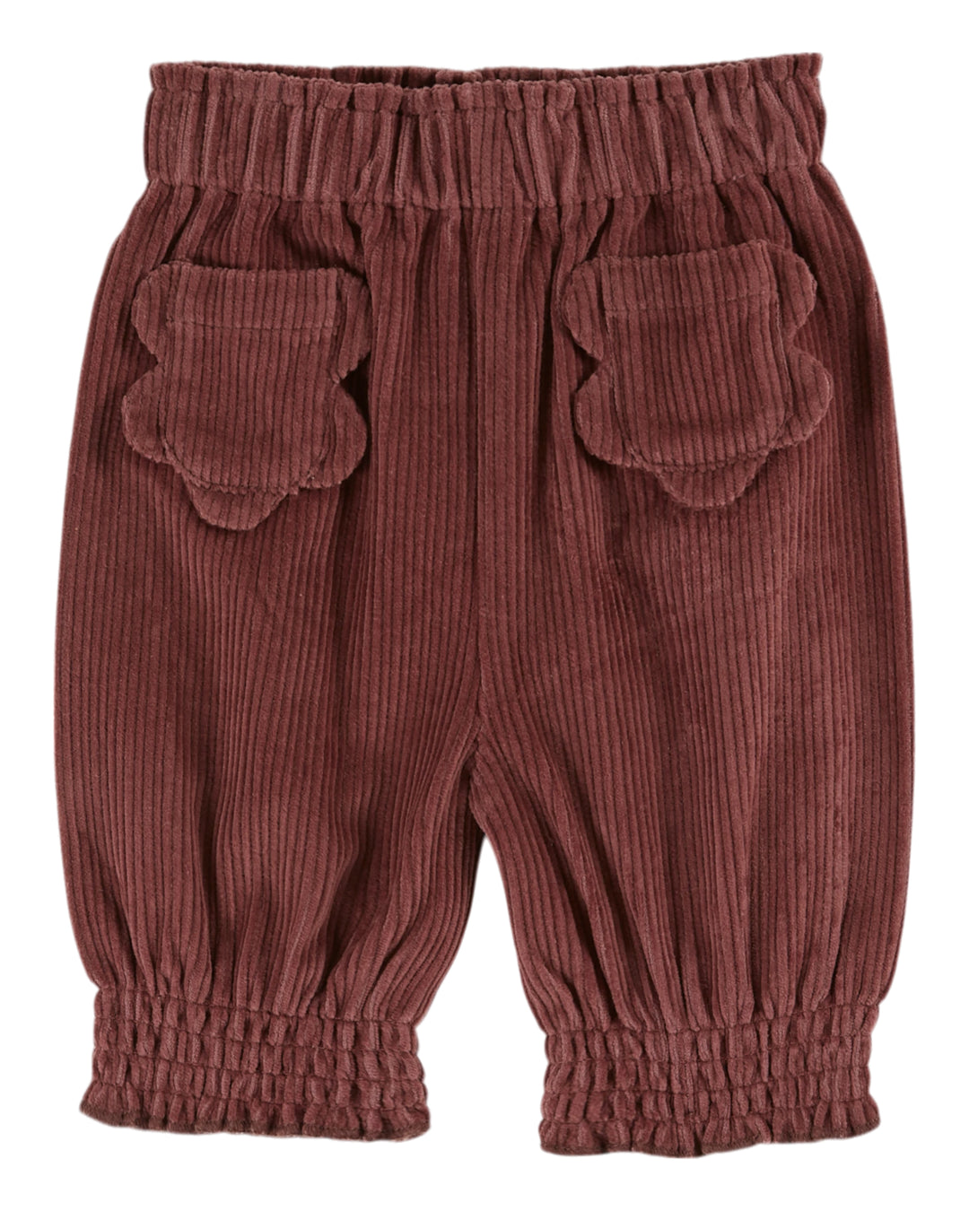 AC213-PANTALON BB POCHES FLEURS-VIOLINE