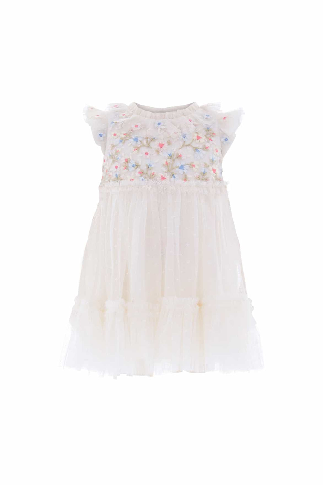 ANTOINETTES FLORAL BODICE BABY DRESS-CREAM