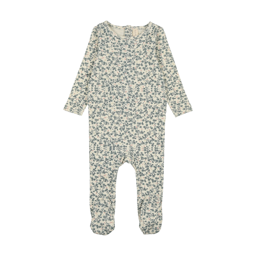 ALL OVER FLORAL FOOTIE-Slate
