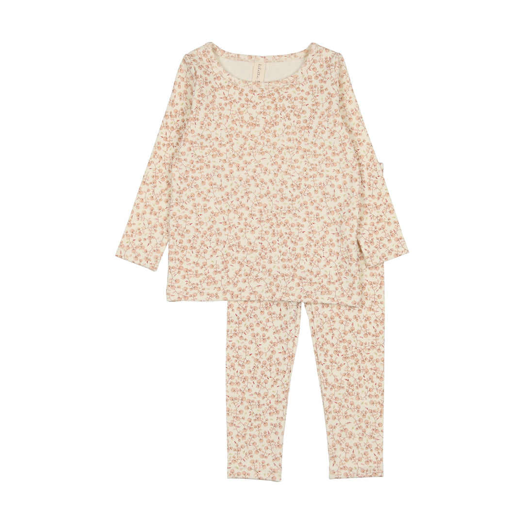 ALL OVER FLORAL LONG SLEEVE SET-Mauve